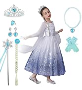エルサ風 水色 ドレス コスプレ衣装　120cm エルサ ドレス 豪華9点セット 女の子 子供 コスチューム 衣装