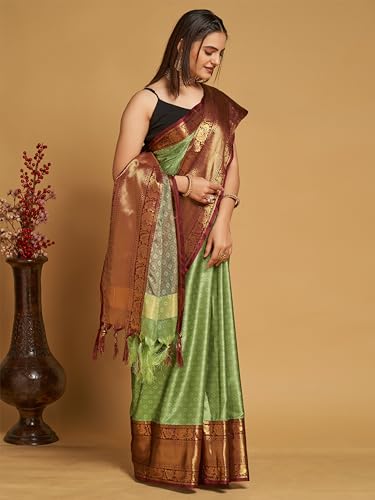 Image of Avantika Fashion Women's Woven Cotton Silk Art Silk Banarasi Saree With Blouse Piece