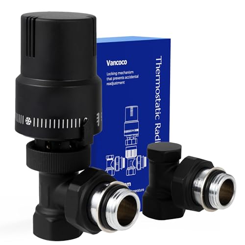 VANCOCO Robinet Thermostatique + Robinet de Retour Kit Complet 1/2 