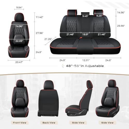 Image of Coverado Seat Covers, Car Front Seat Covers with Backrest, Nappa Leather Car Seat Protectors,Waterproof &Breathable,Anti-Slip Automotive Seat Cushion, Universal Fit for Most Vehicles
