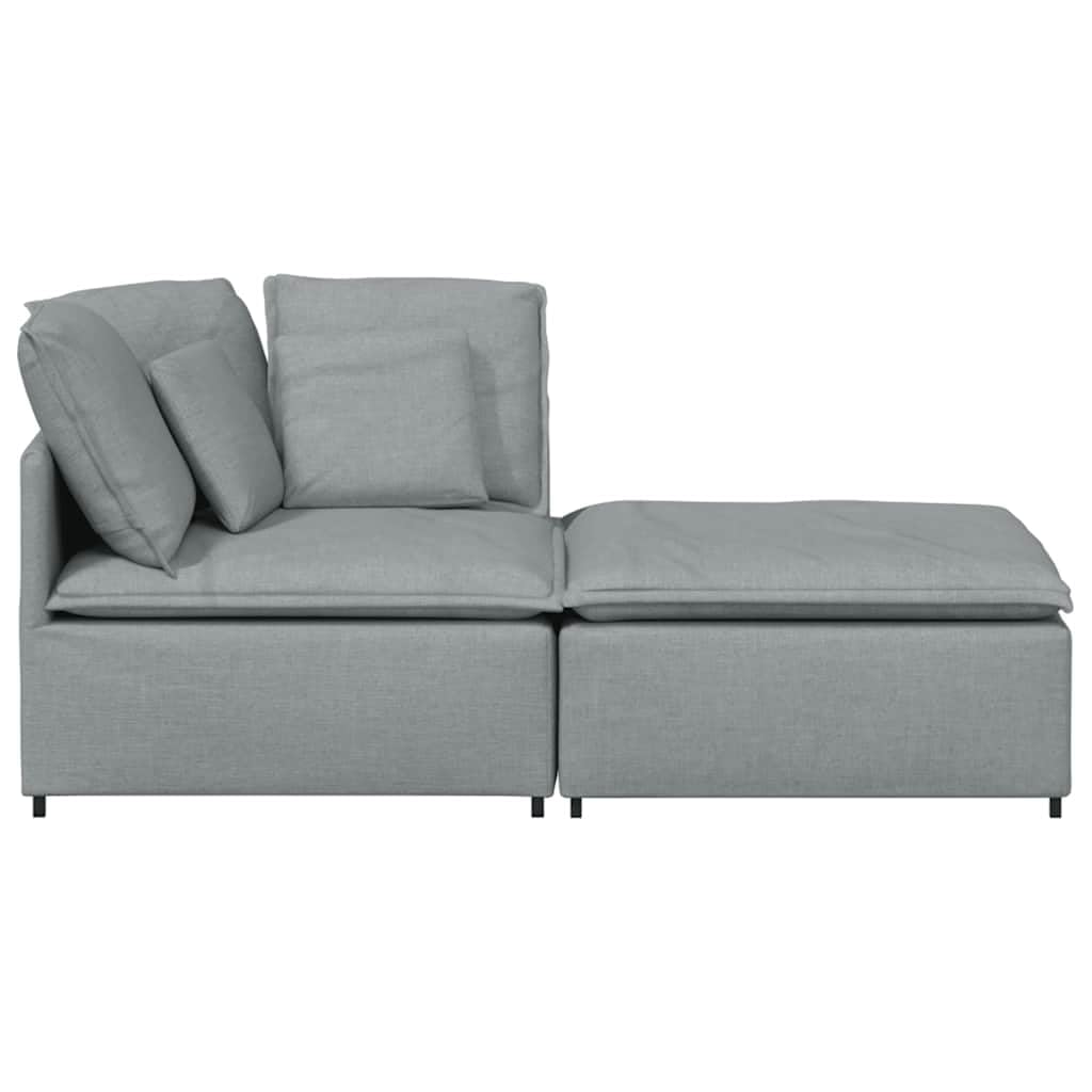 Gecheer Divano Modulare con Poggiapiedi e Cuscini Tessuto Grigio Chiaro,Divano,Divanetto,Modulare componibile Mobili per Soggiorno,Divano Modulare per Bambini,Divano Modulare Componibile,P3321207