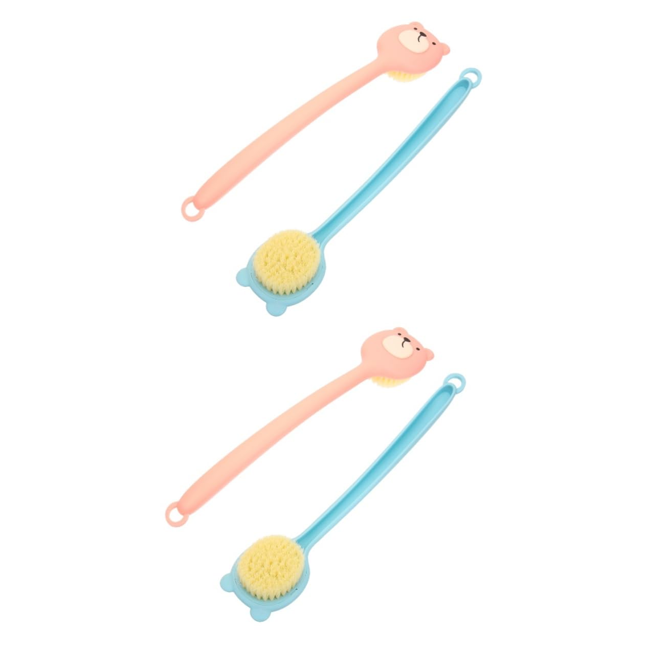 Healeved 4pezzi Spazzole Da Con Manico Lungo Spazzola Esfoliante Per Corpo e Schiena Massaggio e Pulizia Profonda Della Materiale Resistente e Design Ergonomico Colori