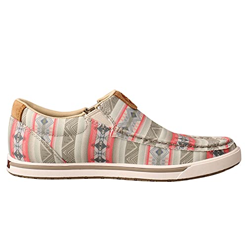 Image of Twisted X Women's Hooey Slip-On Loper, Color: Pink Multi, Size: 10, Width: M (WHYC021-M-10)
