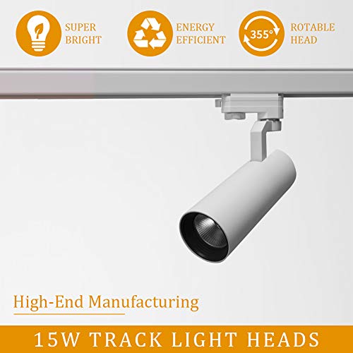 Upo Track Lighting Kit 5-Led Light With Super Bright 1500 Lumens Adjustable Track Head Easy Installation, Led Bulbs Included, White #TOP1