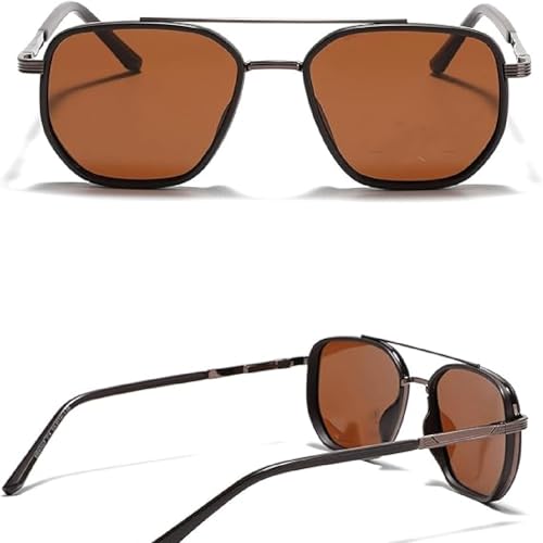 Back To School Sunglasses,Geometric Frame & Double Beam Design Fashion Sunglasses For Women Men,Summer Accessory4