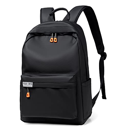 FSDWG Sac à dos pour ordinateur portable de voyage résistant à l'eau pour l'école ou le collège Cadeau pour homme Compatible avec ordinateur portable de 39,6 cm, noir, Large Cover