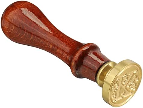 PATIKIL Letter Wax Seal Stamp, Alphabet a Wooden Handle Removable Brass Head Classic Sealing Stamp for Envelope Invitation Card