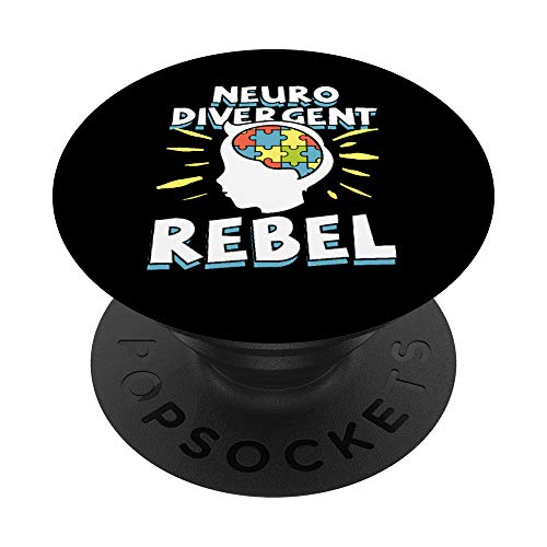 Neuro Divergent Rebel Puzzle peça autismo consciencialização advogado PopSockets PopGrip intercambiável