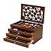 Schmuckkästchen Schmuckkasten Schmuckkiste, große hölzerne Schmuckkoffer 4-Schicht mit 3 Schubladen, Schmuck Organizer Mädchen Schmuck Aufbewahrungsbox for Frauen Geschenk Schmuckbox Schmuckschatulle