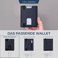 VON HEESEN Slim Wallet mit RFID Schutz - Geldbörse Herren klein - Mini Geldbeutel Damen Portmonee - Kartenetui Echtleder Karten Portemonnaie - Leder Kreditkartenetui Blau – Ansicht 3