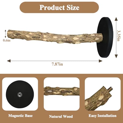 Image of Bird Stand Perch Toy, Double Layer Spinning Parakeet Toys Exercise Wheel Cockatiel Toy for Cages Wooden Perchs for Small & Medium Birds Cage Accessories for Parakeets Lovebirds Conures (Black)