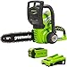 Produktbild Greenworks G40CS30K2 Akku Kettensäge mit Akku und Ladegerät, 30 cm Blattlänge, 4,2 m/s Kettengeschwindigkeit, 3,7 kg, automatische Kettenschmierung, 40V 2Ah Akku, 3 Jahre Garantie