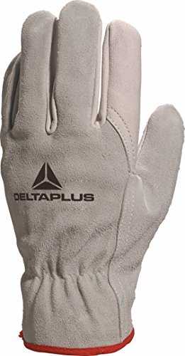 Glove Palm Cowhide Back Flower American Cut Thick Crust 0.9-1.1 mm Color Grey Size 10-paire, Gray
