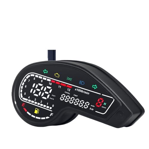 ユニバーサルオートバイデジタルスピードメーターLEDタコメーターダッシュボード計器パネルターンシグナルライト付きヤマハオートバイと互換性あり