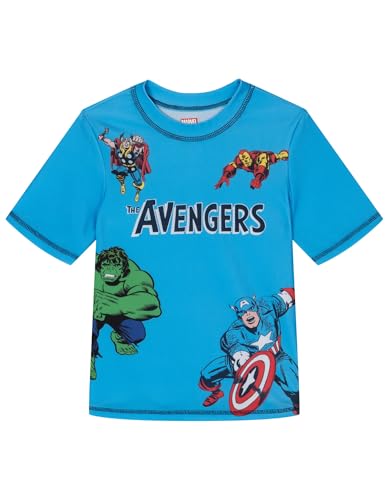 Image of Marvel Boys' Swimwear 2-Piece Rashguard and Swim Trunks Set Toddler to Big Kid