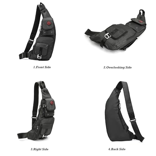 Image of Nicgid Sling Bag Chest Shoulder Backpack Fanny Pack Crossbody Bags for Men (Dark green(Fits 9.7-Inch iPad))