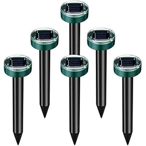 Kittmip Solar Mole Repellent Ultrasonic Mole Repellent Solar Powered Outdoor Powered Sound Wave Deterrent Cover