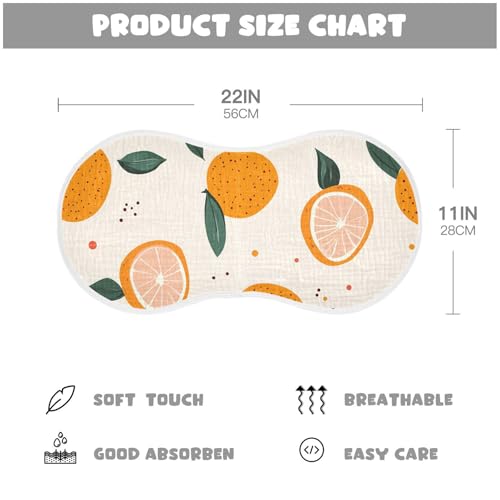 4 Pack Baby Burp Cloths, Soft Absorbent Burping Cloths for Babies, Cotton Milk Spit Up Rags, Large Size for Newborns, Baby Boys and Girls (Orange Print)4