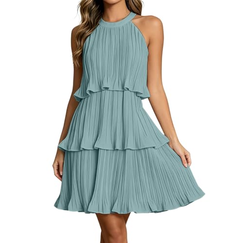 Robe d'été pour femme longueur genou robe de plage légère et fleurie