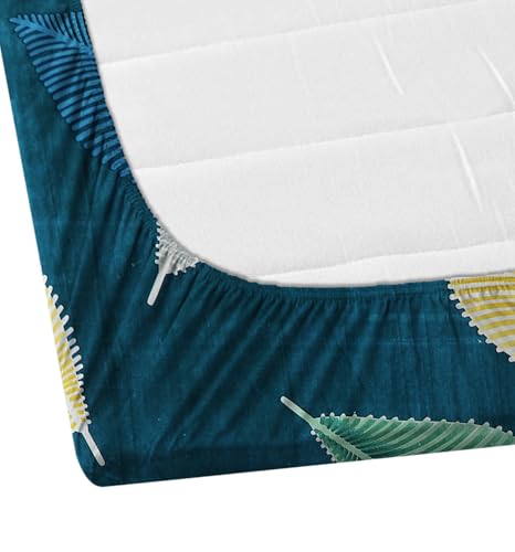 Image of DECORUM Glace Cotton All Around Elastic Fitted Single Bedsheet (72 inchx48 inch) with 1 Pillow Cover | Soft, Smooth & Wrinkle-Free Fabric | Fits Up to 6 inch Mattress | 200-220 TC