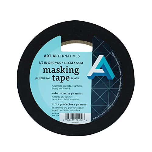 Art Alternatives pH Neutral Black Masking Tape, 1/2