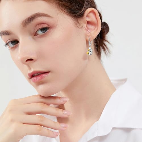 Image of 925 Sterling Silver Dog Earrings Cute Animal Puppy Stud Earrings Dog Jewelry Gifts for Women Girls Pet Lover Hypoallergenic Earrings for Sensitive Ears