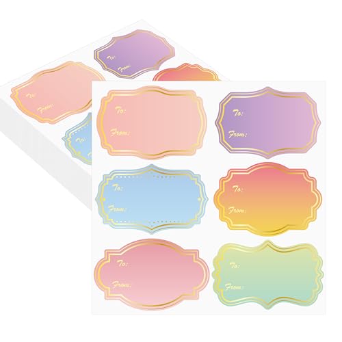 Gold Foil Name Tags Stickers for Mothers Day 2x3 inch to and from Self Adhesive Gift Labels for Wedding Birthday Present Supplies 180 Pcs