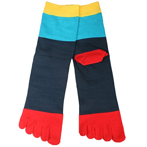 kilofly 3 Pairs Toe Socks Cotton Five Fingers Crew Athletic Running Socks4