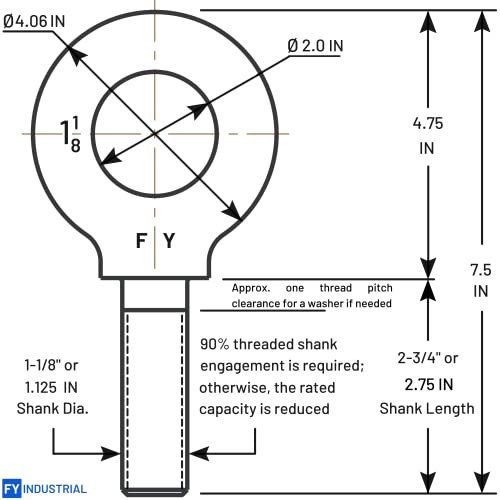 Image of Lifting Shoulder Eye Bolt 1-1 /8 inch-7 X 2-3 /4 inch