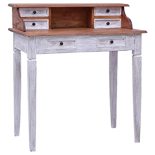 vidaXL Escritorio con Cajones Mesa Trabajo Muebles de Despacho Oficina Ordenador Estudio Decoración Capacidad de Almacenaje de Madera Maciza Reciclada