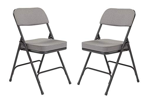 National Public Seating 3200 Series Steel Frame Upholstered Premium Fabric Seat and Back Folding Chair with Double Brace, 300 lbs Capacity, Charcoal Gray/Black (Carton of 2) #1