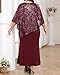 Burgundy Plus Size Dress Maroon Bridesmaid Holiday Formal Wedding Guest Prom Evening Cocktail Mother of Bride Long Dress
