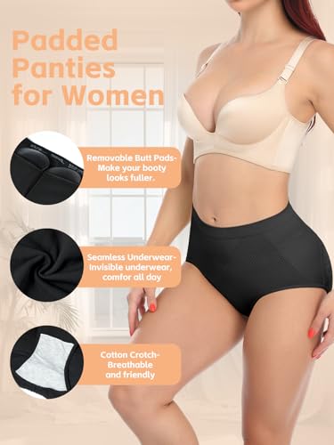 JOYSHAPER Butt Lifter Panties for Women Seamless Butt Pads Shapewear Tummy Control Underwear Panty Padded Hip Enhancer Brief4
