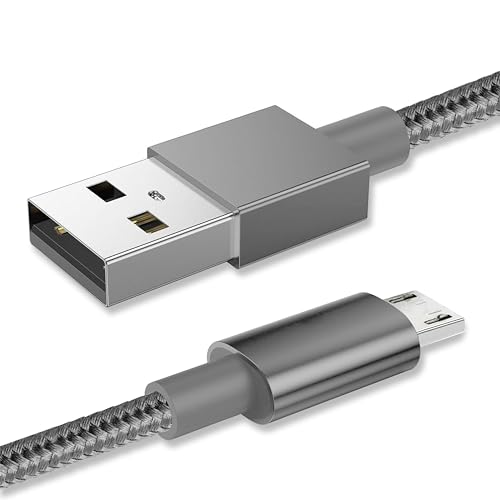 Micro USB Cable Braided USB A to Micro Charge Cable Android Charger Cable Data Sync Cord Compatible with Samsung Galaxy J7 S7 S6 Kindle Fire Fire HD Tablets HTC LG Moto Huawei (1 Metre)