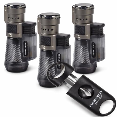 Encendedor tríple antorcha Vertigo Cyclone 3-pack más cortador miniatura 4