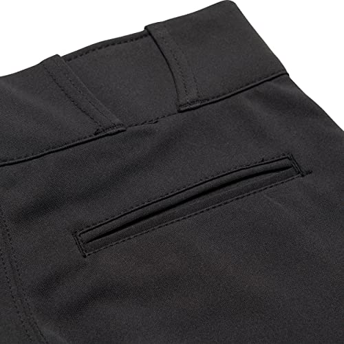 Champro Women's Standard Tournament Low Rise Softball Pants With Side, Black, White Pipe, Medium #TOP3