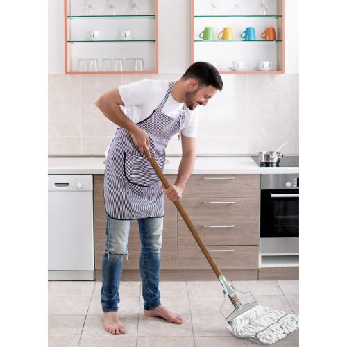 Ilot 59 Inch Mop Spring Commercial Mop Handle Pack Of 2 Industrial Mop Steelhead With Wooden Handle Wet Mops For Floor Cleaning Heavy Duty thumb #5