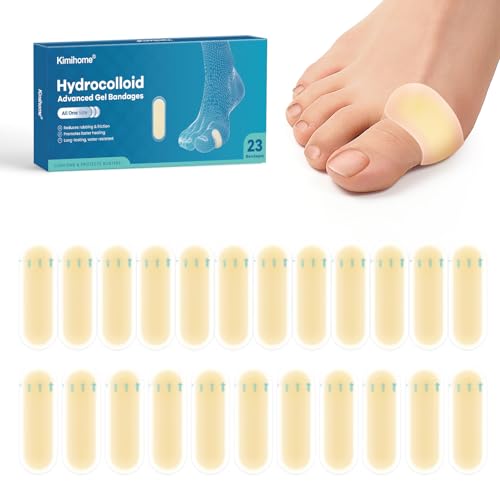 Kimihome 23 parches de burbujas hidrocoloides impermeables – almohadillas adhesivas para talón, pie y dedos de los pies – gel Chshions para prevención y recuperación