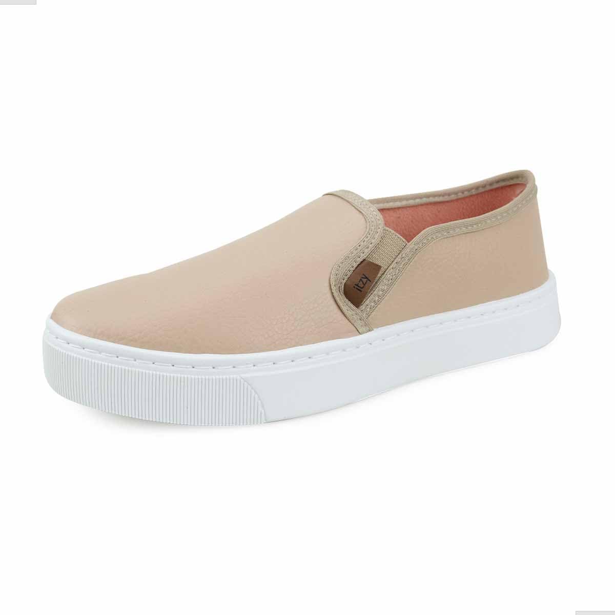 Tênis Slip On Feminino Casual Leve e Macio Mocassim Plataforma Confortável e Antiderrapante