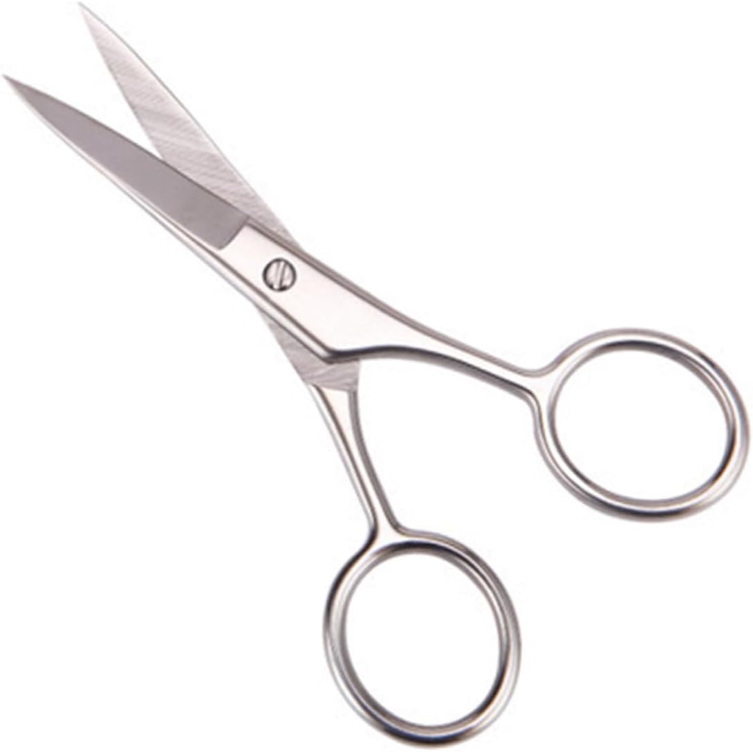 FOMIYES 2pcs Stainless Steel Beard Shears for Precise Trimming and Styling Barbershop and Grooming Scissors Mirror Polished Finish
