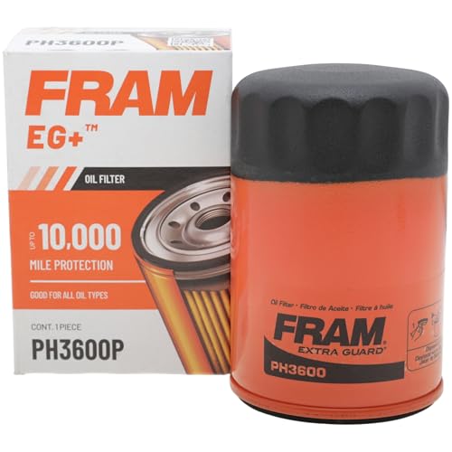 FRAM EG+ PH3600P 10K Mile Change Automotive Replacement Interval Spin-On Engine Oil Filter for Select Vehicle Model Years, Vehicle Engine Protection Oil Filter for Everyday Drivers
