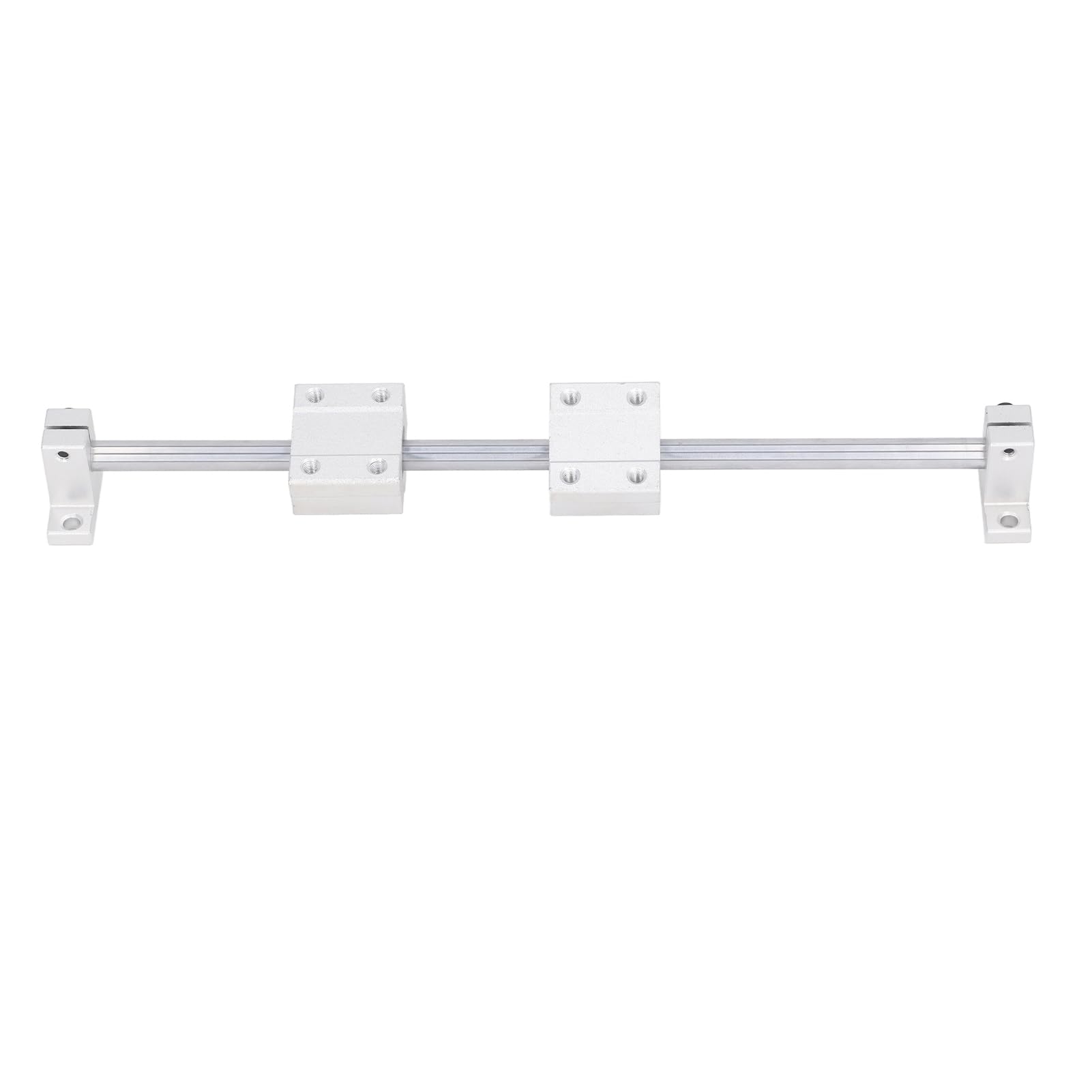 4 roulements à billes à mouvement linéaire avec 2 tiges d’arbre en métal, kit de montage de support pour bloc coulissant pour machine-outil CNC, ensemble de roulements à rail linéa (Jeu d'arbres