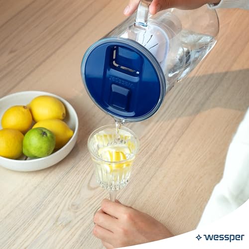Miniatura 5 de Wessper Jarra Filtradora De Agua Con Indicador Led, 3 Litros, Jarra Agua Cristal, Jarra Con Cartucho Filtro Agua, Filtro De Agua, Sin De Bpa Bpa Free , Azul