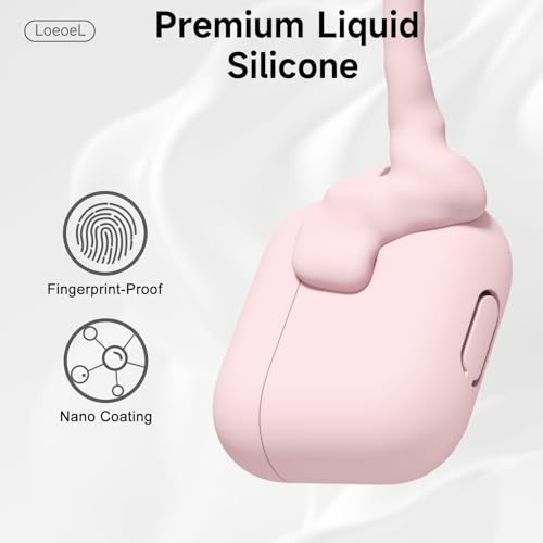 Image of Meyaar for Apple AirPods Pro 3 Case Cover with Keychain, Soft Skin Silicone Case Cover, Full Protective Case Cover Compatible with AirPods Pro (3rd Generation) Case 2025 (Pink)