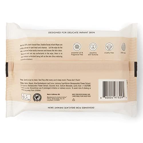 Dabble & Dollop Infant Face & Neck Wipes - Natural Baby Wipes, Fragrance & Essential Oil-Free, 100% Usa-Made, Compostable, Plant-Based Fibers, Vegan (Set Of 2) #TOP1