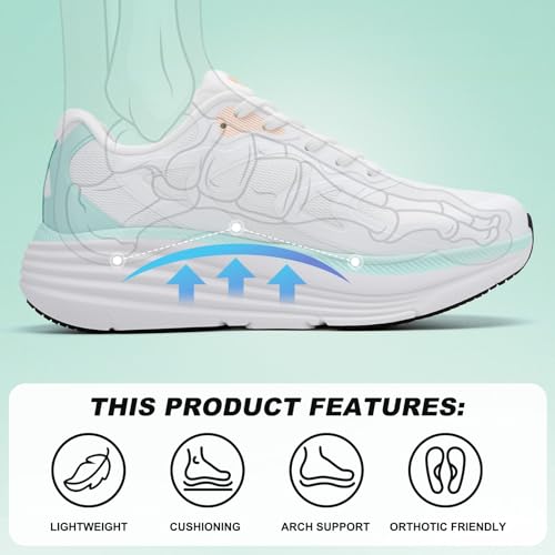 Image of ALEADER Womens Walking Shoes for 12-Hour Work Comfort, Anti-Fatigue Max Cushion Shoes for Standing All Day - Wide Fit for Nurses, Retail