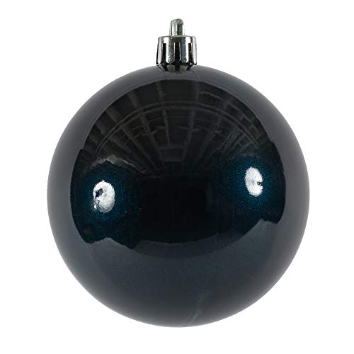 Vickerman 4.75" Midnight Blue Candy Ball Ornament. Includes 4 Ornaments per Pack.