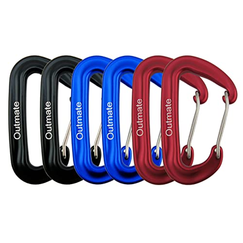 Outmate 12kN 3.2"x2" Heavy-Duty Carabiner Clips - Durable, Lightweight Aluminum