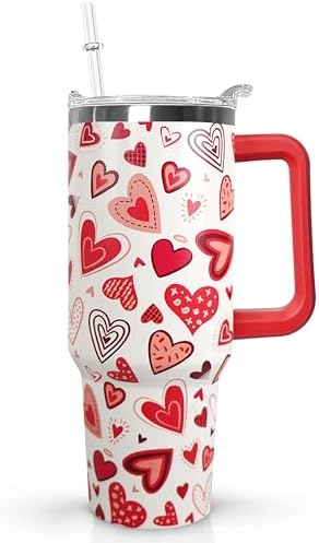 Ceovfoi 40 Oz Love Tumbler With Handle, Valentine Heart Insulated...