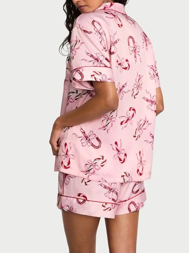 Victoria's Secret Satin Short Pajama Set, Sleepwear for Women, Candy Canes, L - image 2